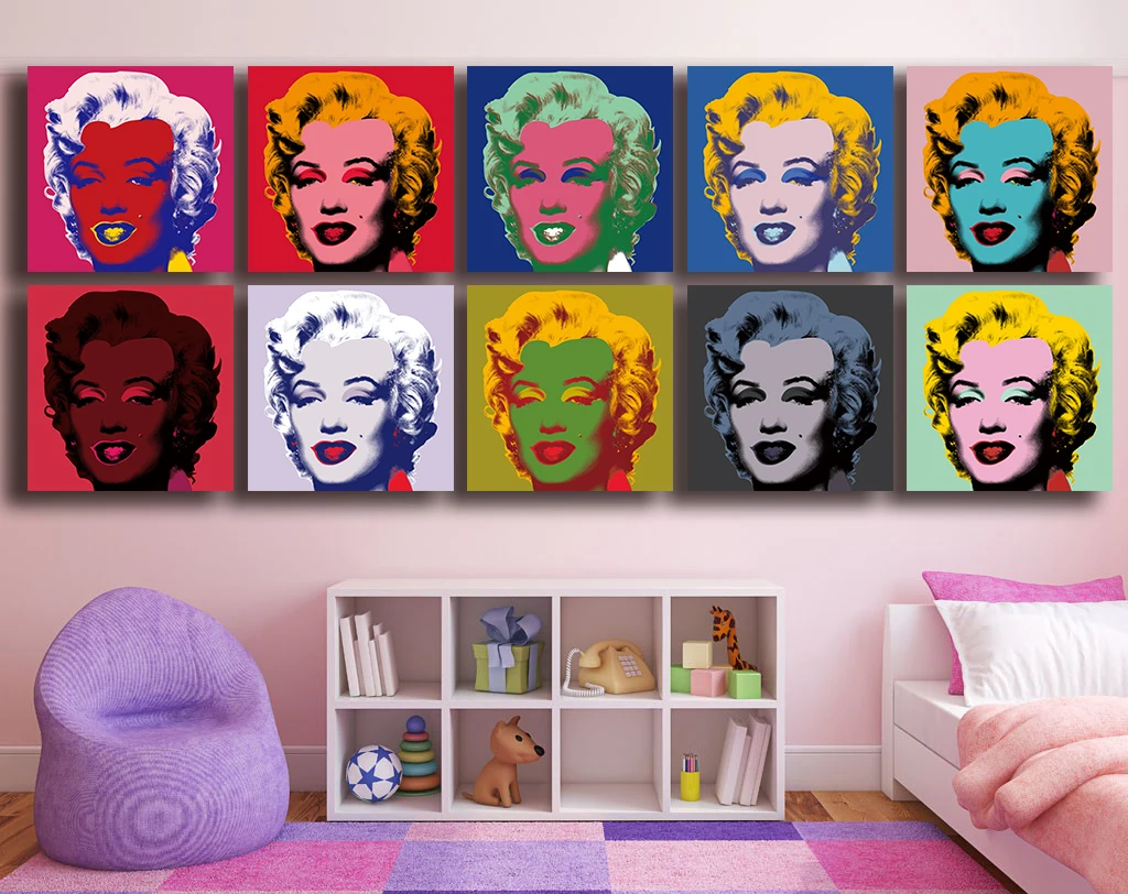 Andy Warhol 10 шт. Мэрилин Монро украшение на стену, живопись маслом печать живопись на холсте без рамки картины для гостиной подарок пейзаж