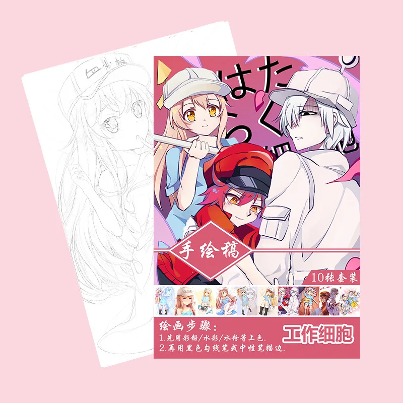 100 книг/лот Аниме ONE PIECE Love Live Hatsune Miku My Hero Academy Slime раскраска для рисования антистрессовые книги А4