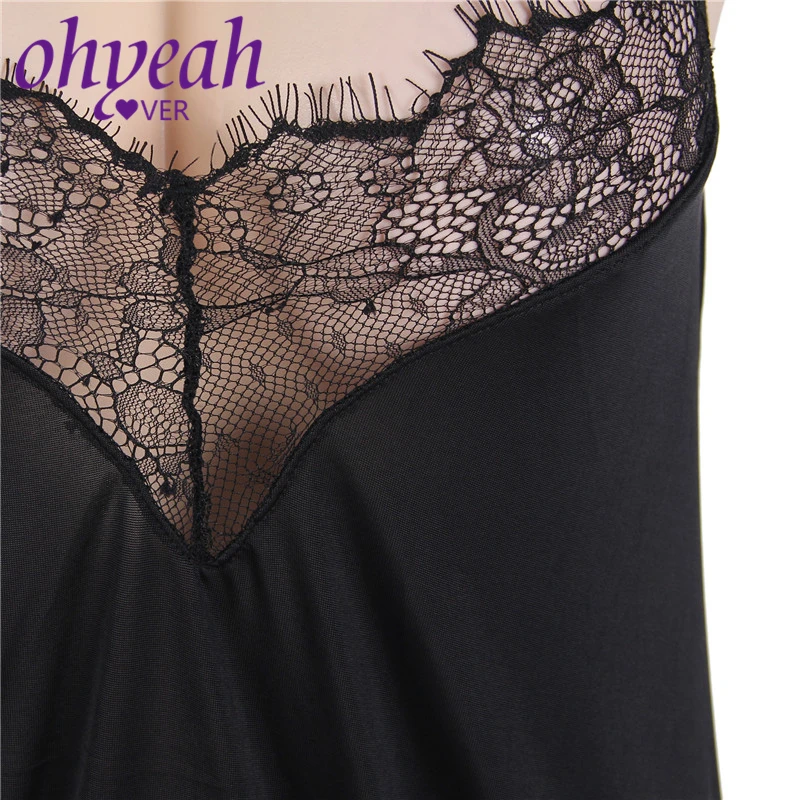 Ohyeahlover женское черное боди сексуальное Прозрачное Кружевное короткие