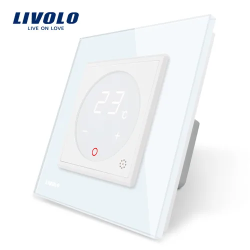 Temperature Switch Livolo Европейская стандартная кристальная стеклянная панель, прерыватель, настенная розетка, сенсорные переключатели, электрическая розетка, водонепроницаемая крышка, свободный выбор - Цвет: Temperature Switch