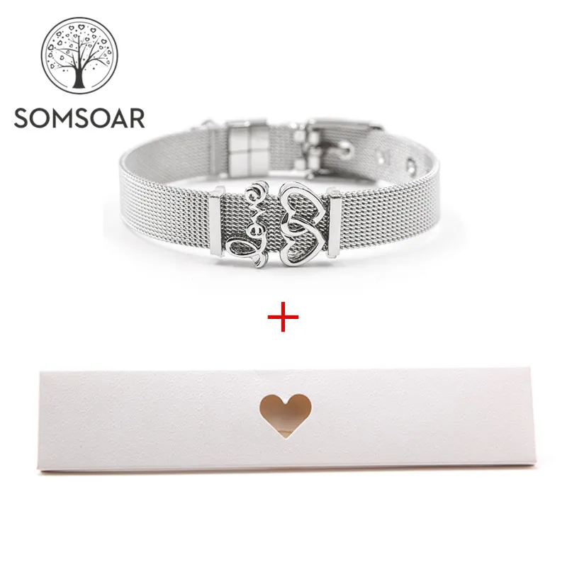 Прямая поставка Somsoar ювелирные изделия серебряная сетка из нержавеющей стали