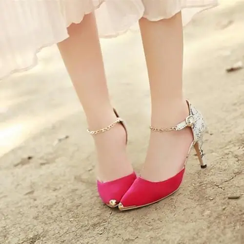 Koovan/Рим 2017 новое Открытое платье с металическим наконечником на носке тонкая