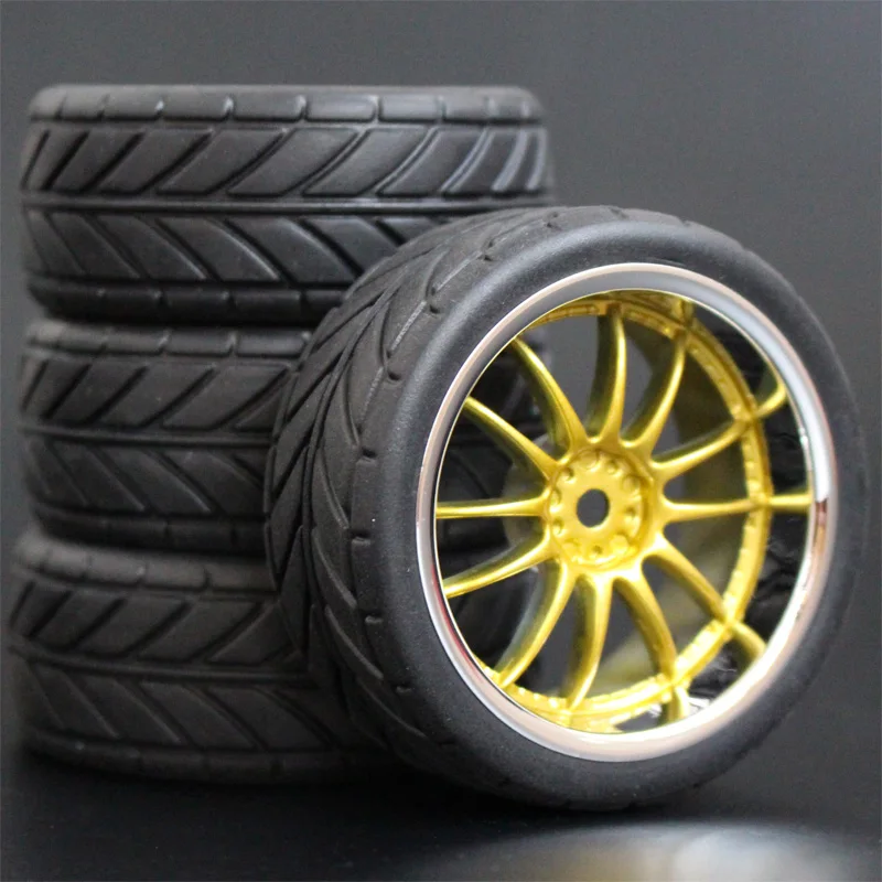 4pcs 1/10 On-Road Car Tires 26*64MM Plastic Wheel Rim Rubber Tyre 9003 for HSP Tamiya HPI Kyosho Sakura 94122 94123 D3 D4 tt02 | Игрушки и