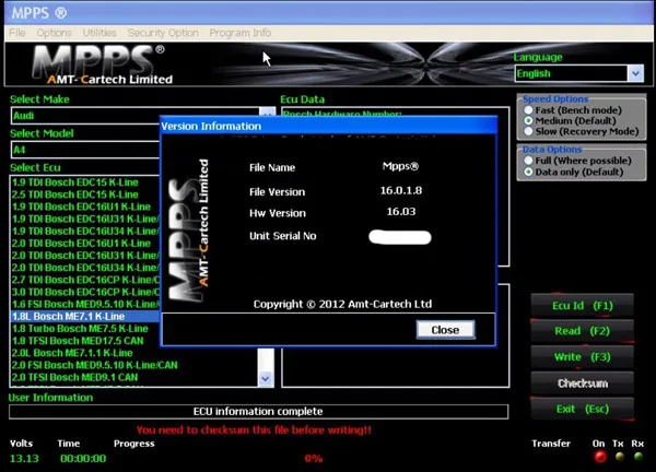 MPPS V16.1.02 ECU чип тюнинг для EDC15 EDC16 EDC17 Inkl CHECKSUM чтение и запись памяти ECU чип Тюнинг инструмент