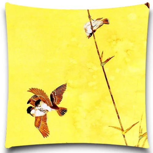 Две утки на картинке и красивый цветок 2D печать креативная наволочка квадратный