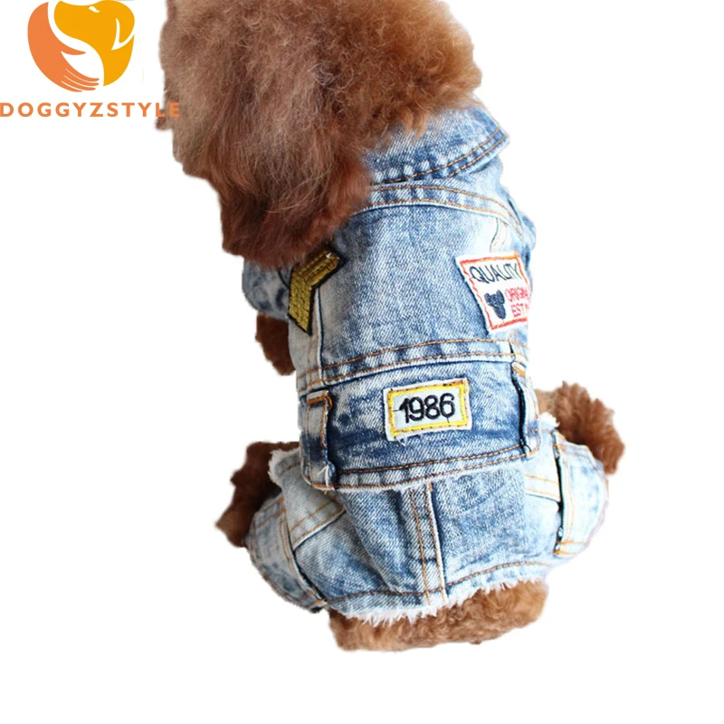 Джинсовый комбинезон для собаки одежда в стиле ретро джинсовый ковбойский