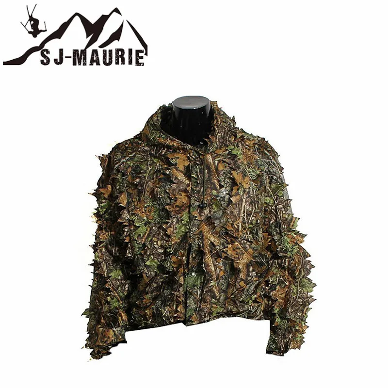 Открытый Bionic Leaf камуфляж одежда Ghillie костюм 3D охотничьи куртки и брюки костюмы