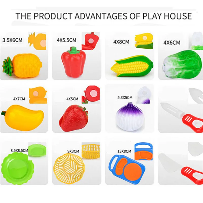 12 шт. детская Развивающая игрушка фрукты и овощи|Детские кухни| |