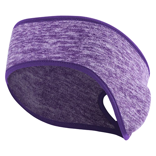 Light Purple Зимняя Теплая повязка на голову, платок для волос, спортивный свитер, стрейч-головной убор, резинки, конский хвост, отверстие, аксессуары для волос для женщин - Цвет: Light Purple