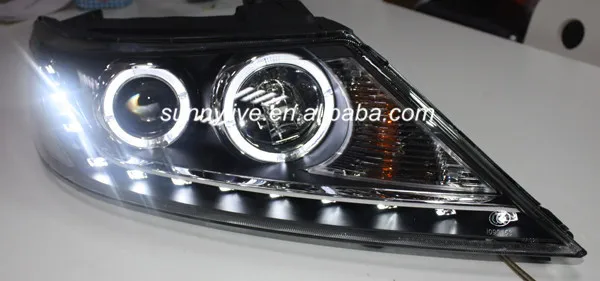 Для Kia Sorento светодиодный ангельские глазки фары линзы проектора bi xenon 2009-2012 год