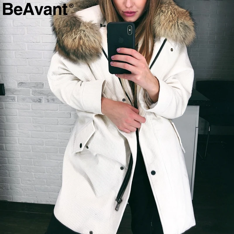 Куртка BeAvant женская зимняя с меховым капюшоном|Женские парки| |