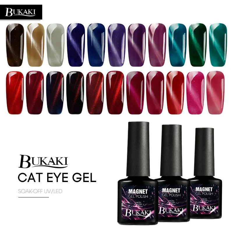 Гель лак BUKAKI 3D с красным кошачьим глазом СВЕТОДИОДНЫЙ УФ для замачивания