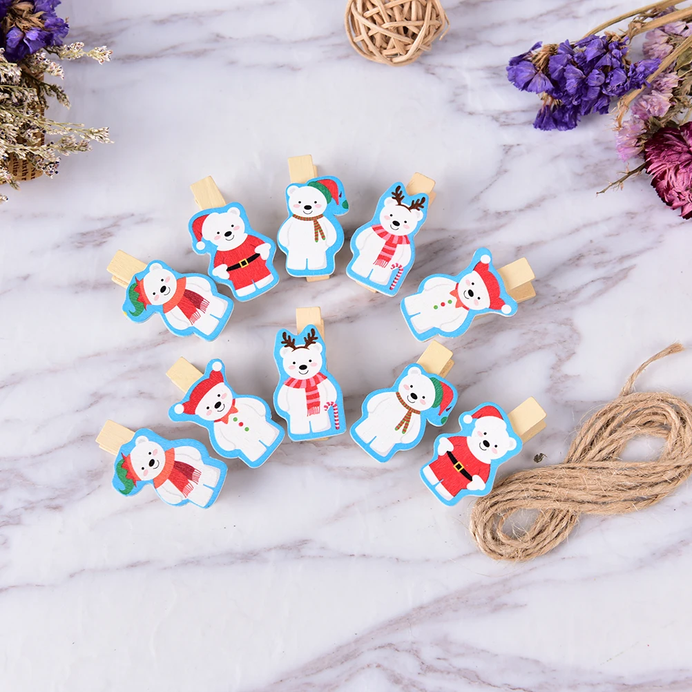 10 шт. деревянные зажимы для новогодней ёлки | Канцтовары офиса и дома