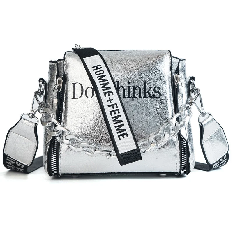 Модная сумка из искусственной кожи с широким плечевым ремнем Диагональная Сумка