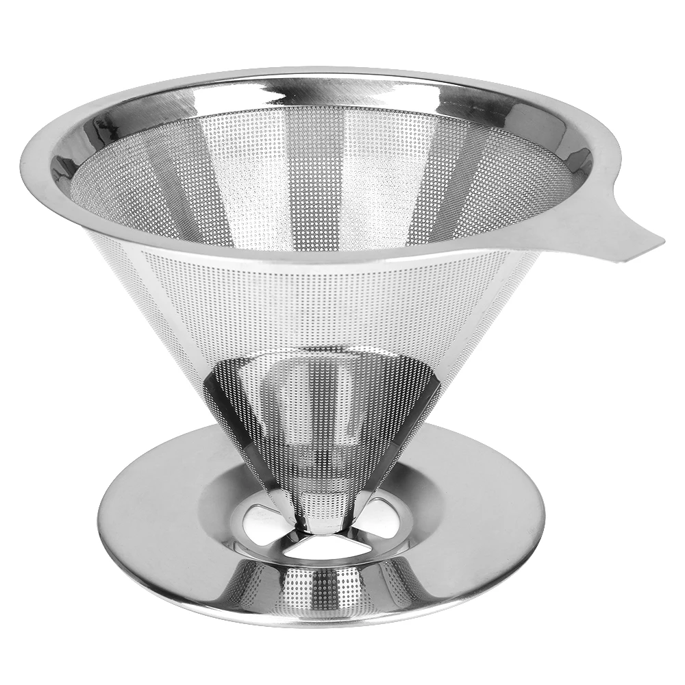 Нержавеющая сталь конус кофе фильтр капельница двойной слой сетки чай Держатель