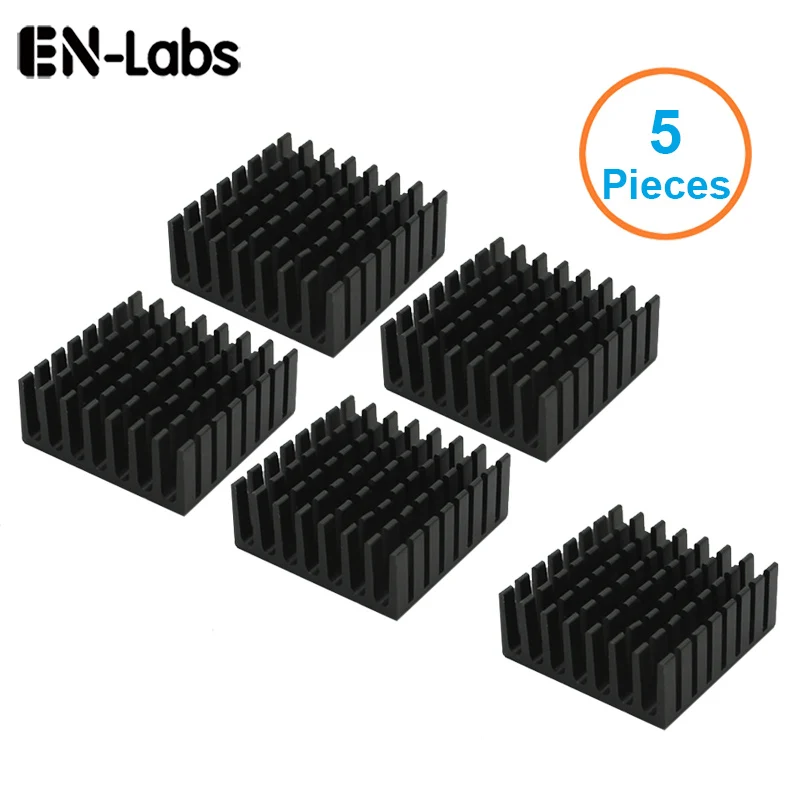 En-Labs 5pcs/lot Black Aluminum Fin Heatsink 25x25x10mm Electronic Cooling Radiator Heat sink,CPUGraphics Video Card Dissipation