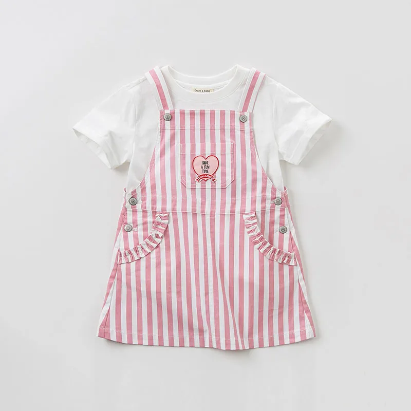 DBK9803 dave bella kids Dress girls sleeveless spring dresses dress children birthday party boutique striped | Детская одежда и