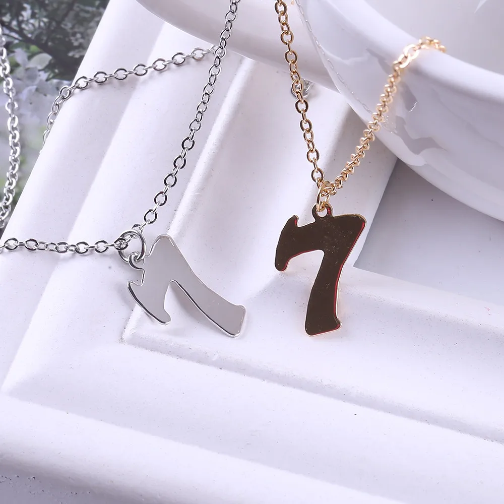 Классический счастливый номер 7 Подвески ожерелье женские ювелирные изделия