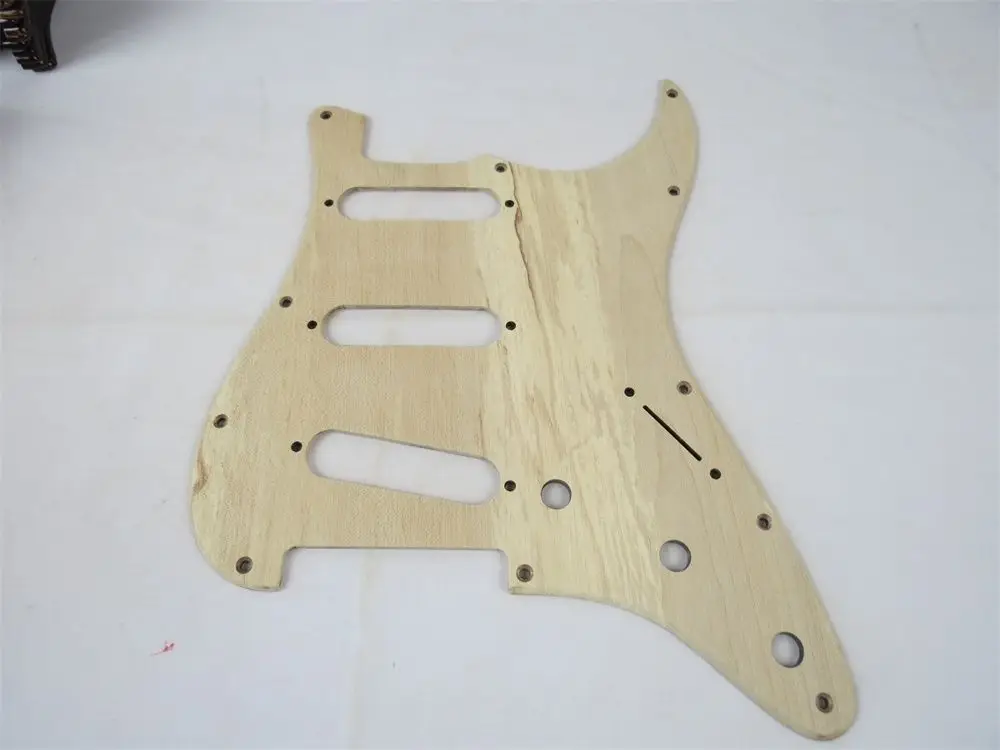 

1pcs solid wood Hand made Maple wood GUITAR part SSS Pickguard #2652