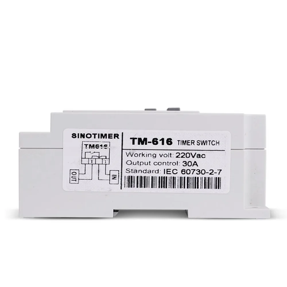 TM616W-2 30A 220V Electronic Weekly Programmable Digital TIME SWITCH Relay Timer Control Din Rail Mount | Инструменты