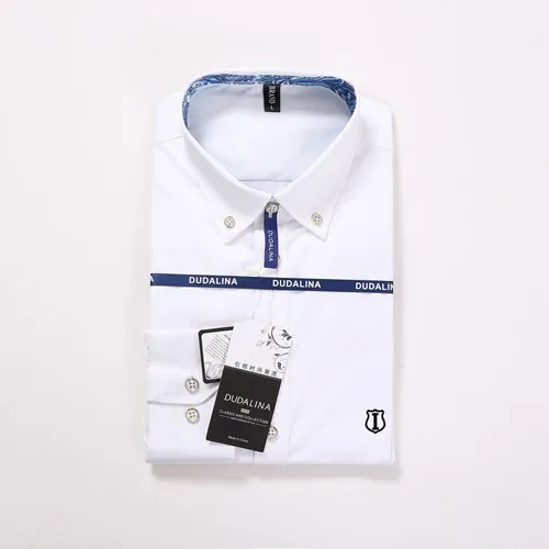 Мужская рубашка Sergio K Camisa Dudalina, мужская повседневная рубашка с рисунком, брендовая мужская одежда, приталенная рубашка с длинными рукавами - Цвет: IN5617WHITE
