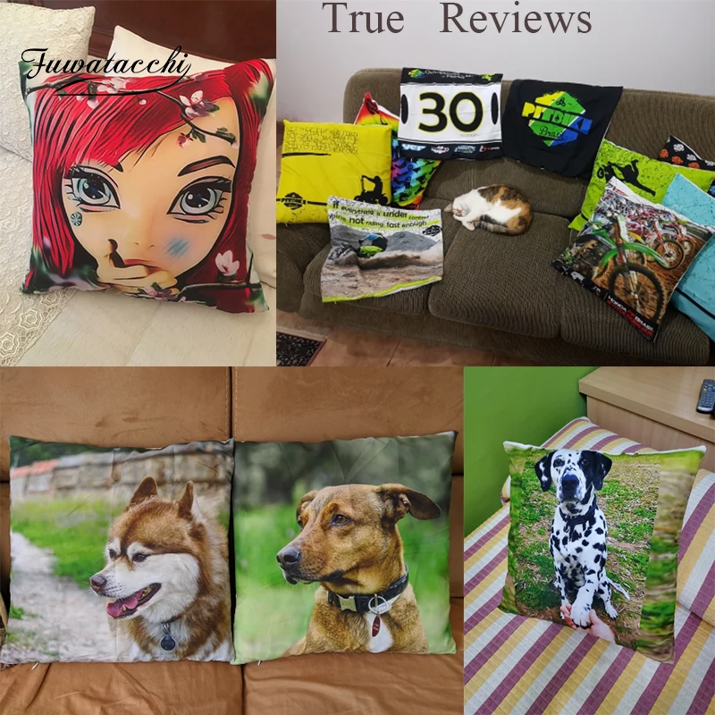 Fuwatacchi дизайн фото здесь Личная фотография чехол для подушки с принтом все