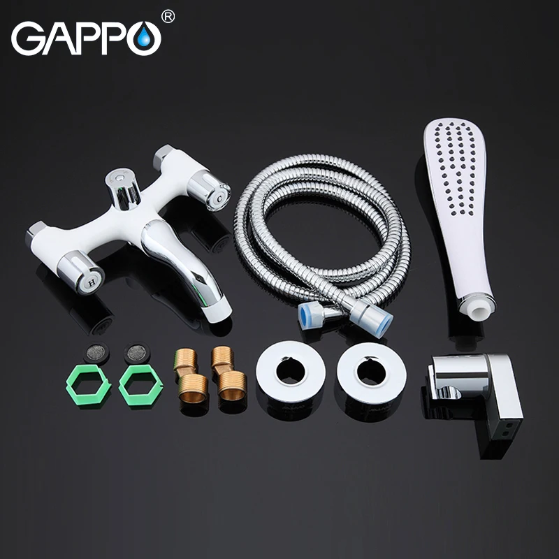 GAPPO белый смеситель для душа смесители ванны латунный настенный душа|wall mounted