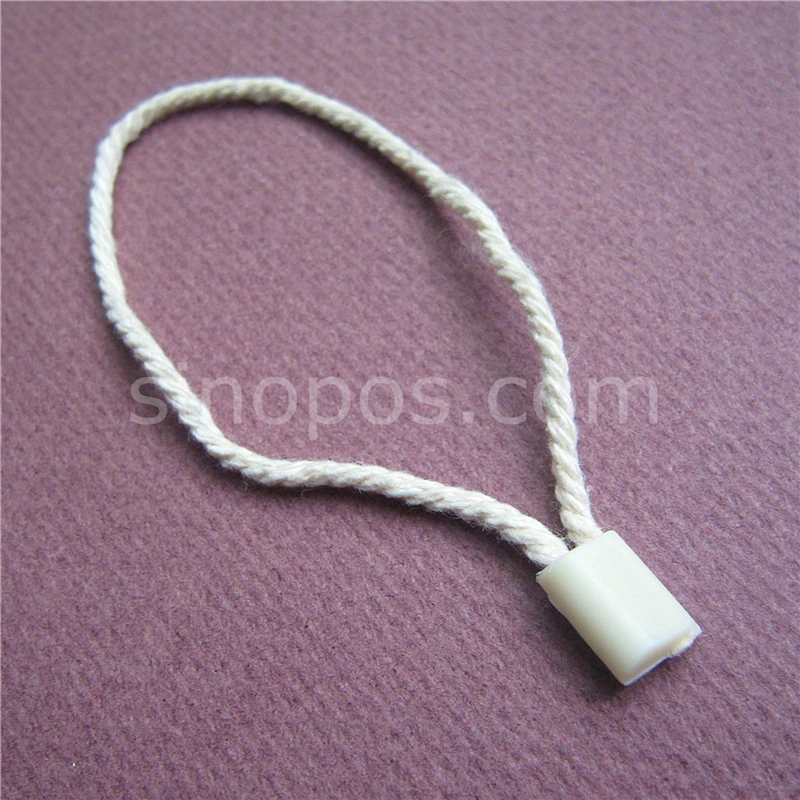 Качественная плотная хлопчатобумажная нить бежевая бирка с уплотнением