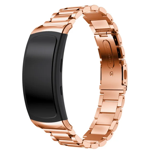 Rose gold Браслет из нержавеющей стали, ремешок для часов samsung gear Fit 2 SM-R360, умные часы, сменный Браслет для samsung gear fit2 - Цвет: Rose gold