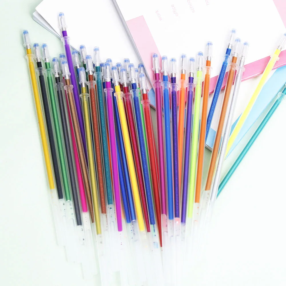 

36 Colors/Set Flash Colorful 0.8mm Full Shinning Ink Refills DIY Drawing Paniting Refills Gift Students Kids School Office