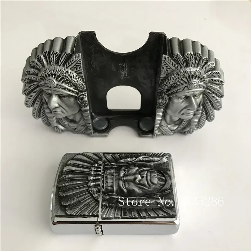 Новый стиль американских индейцев главный Зажигалка пряжки ремня 105*61 мм 173.3 г