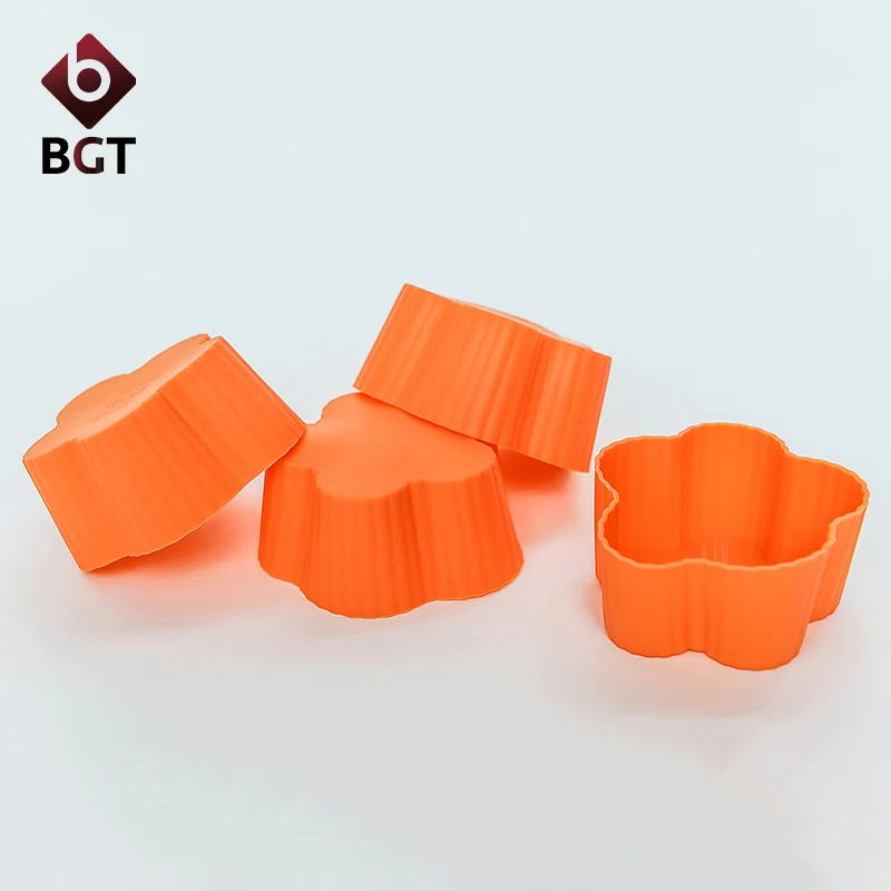 6 Шт./лот Цветок Форма Силиконовая Мягкая Круглый Торт Плесень Маффин Шоколад