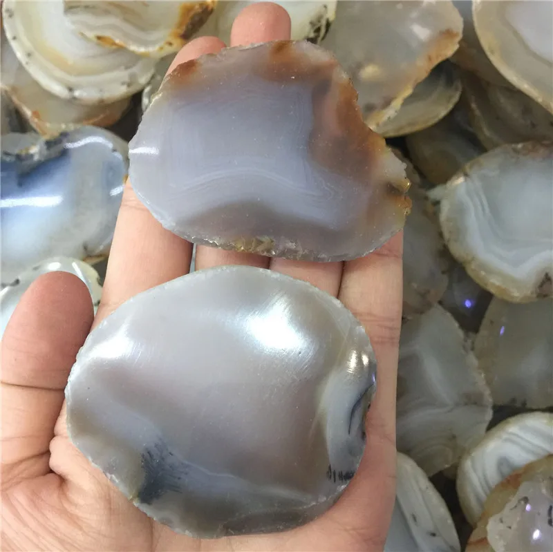 Милые маленькие натуральные морские водоросли агат камень ломтик лечебные