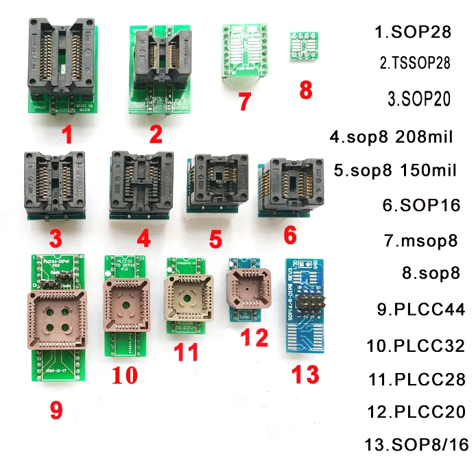 Mini Pro Tl866Ii Plus программист+ 13 адаптеров+ Sop8 зажим 1,8 V Nand Flash 24 93 25 Mcu bios Eprom Avr программа