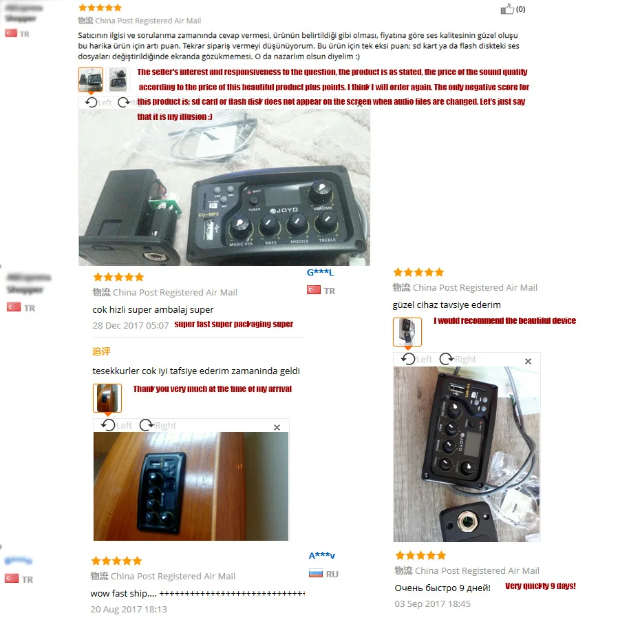 JOYO EQ-MP3 Акустическая гитара MP3 эквалайзер музыка объем бас Средний ВЧ наличие 3 группы Captador