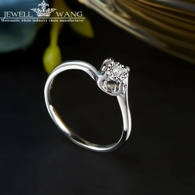 Ювелирное кольцо 0.6CT с эффектом бриллианта, подарок, обручальные кольца для женщин, 18 К, белое золото, светильник, роскошные кольца, сертифицированное ювелирное изделие