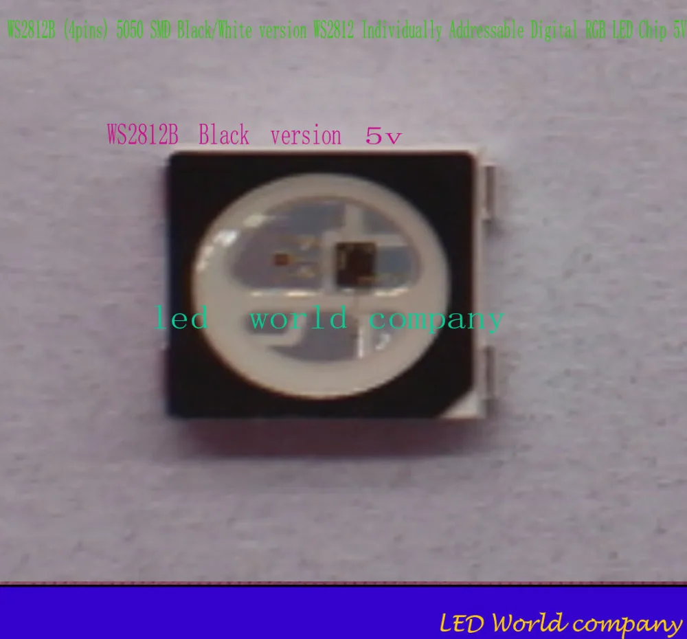 10 шт. WS2812B (4 pins) 5050 SMD черный/белый версия WS2812 индивидуальные адресуемые цифровые RGB
