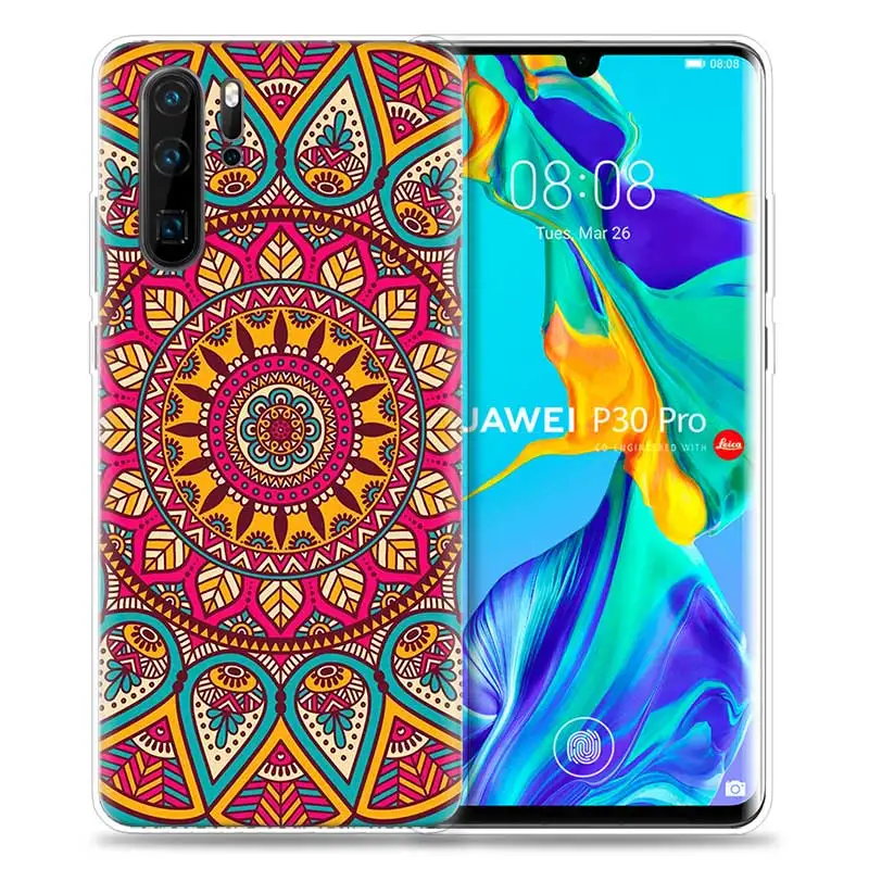 Чехол для huawei P30 P20 P10 P9 mate 10 20 Lite Pro, сумка для мобильного телефона P Smart Z Plus, Цветочная Мандала с Пейсли P8 P30Pro P2