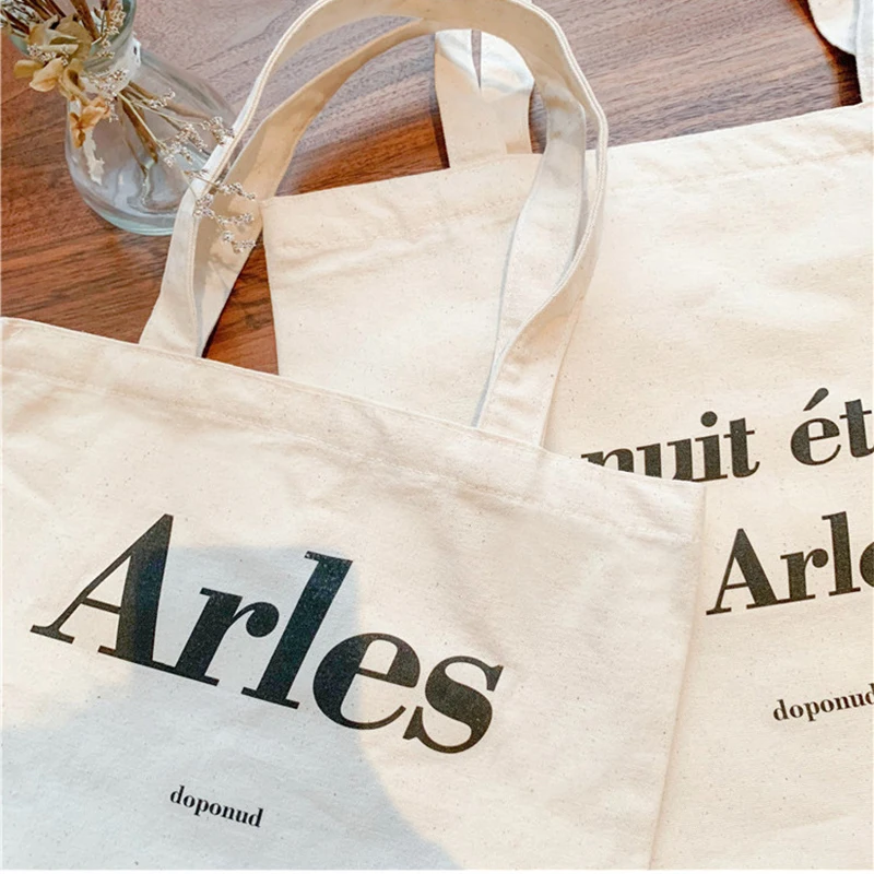 Простая женская сумка на плечо Холщовая Сумка одно с принтом и надписью тоут