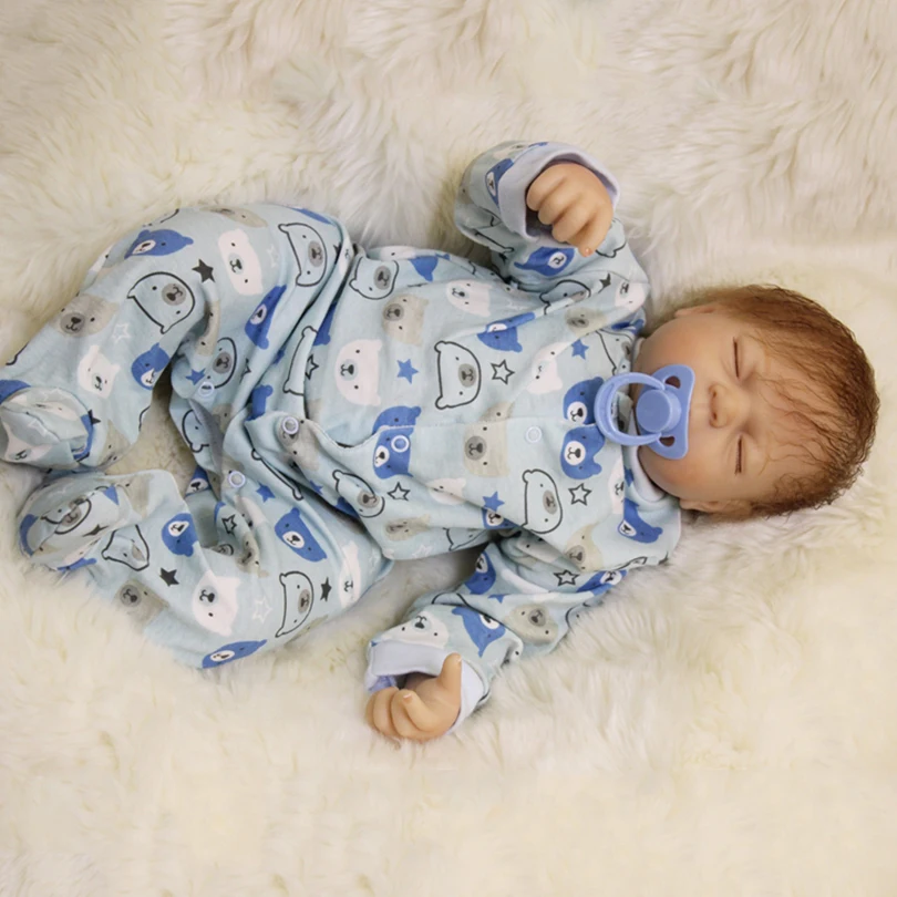 50 см силиконовые куклы reborn baby Sleeping Boy распродажа дешевые виниловые для