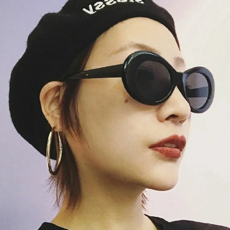 2018 овальные солнцезащитные очки женские модные популярные Винтажные