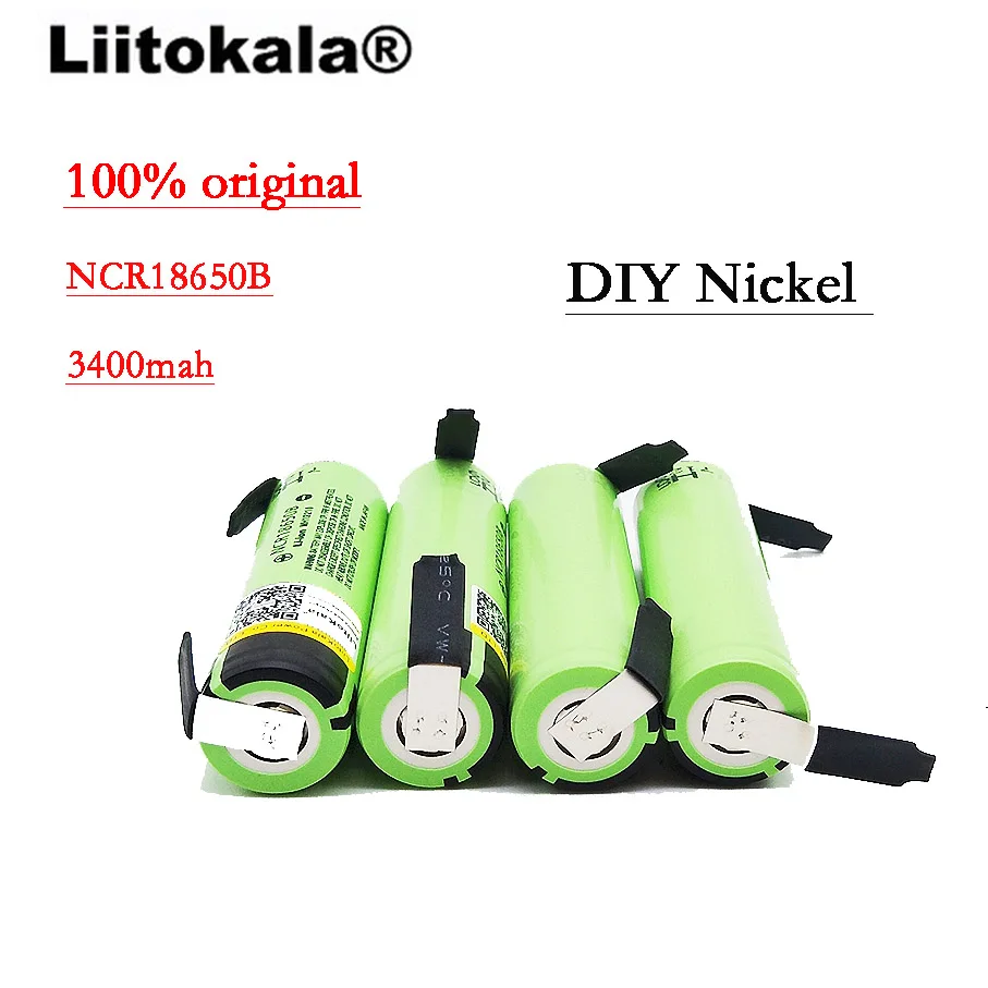 5 шт. LiitoKala NCR18650B 3,7 V 3400mAh 18650 перезаряжаемый литиевый аккумулятор+ никелевый элемент DIY
