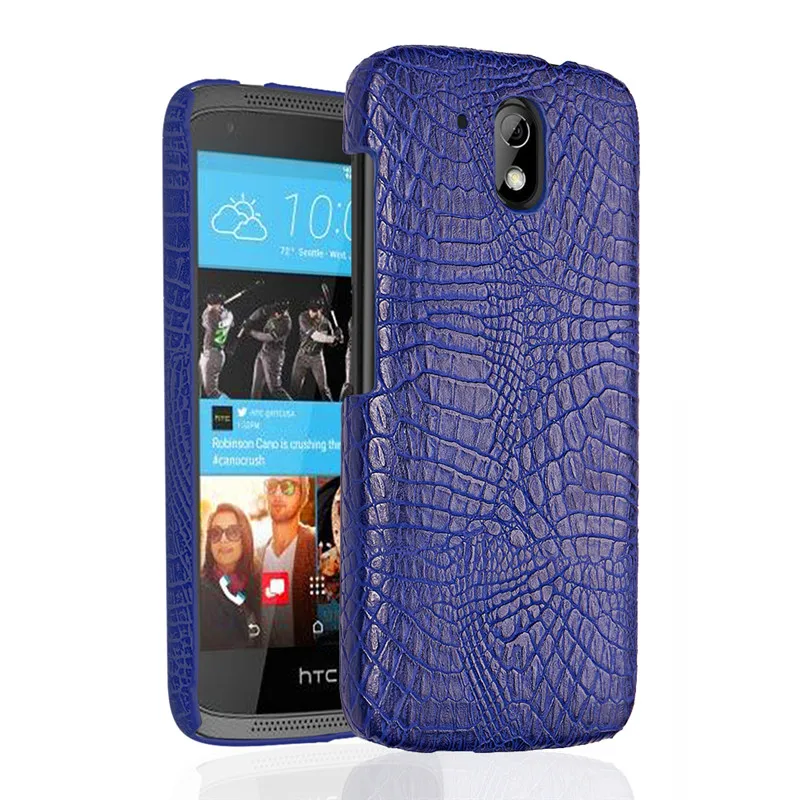 

For HTC 526 526G Case Crocodile Pattern Hard PC with PU Leather Back Cover Phone Case for HTC Desire 526 526H 526G 326G 4.7"