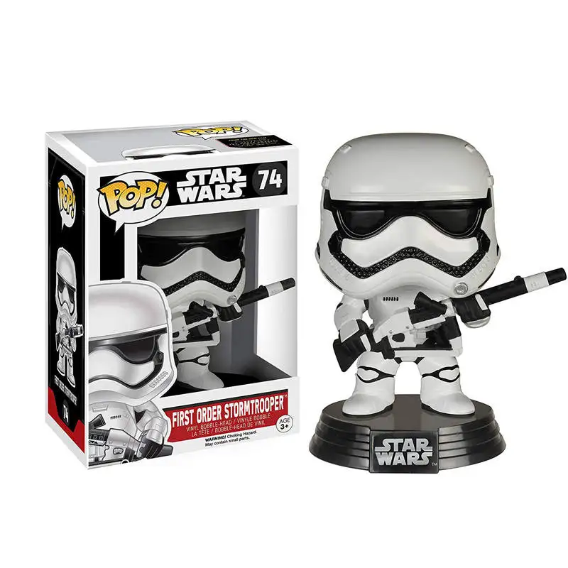 with box FUNKO POP STAR WARS& PORG, Чубакка, Штурмовик Виниловая фигурка Коллекционная модель игрушки для детей подарок с розничной коробкой - Цвет: with box