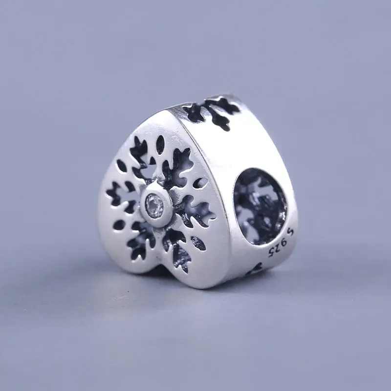 Authentic 925 Sterling Silver Hollow snowflakes Bead Charm Beads Fit Original Pandora Women Bracelets Bangles DIY Charms Jewelry |
