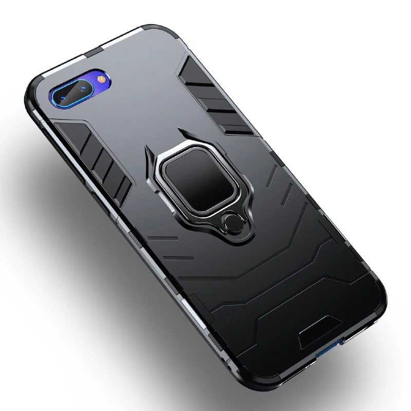 Защитный чехол для huawei honor 10, чехол для телефона, Мягкий Силиконовый противоударный чехол-подставка для honor 10, чехол - Цвет: Черный