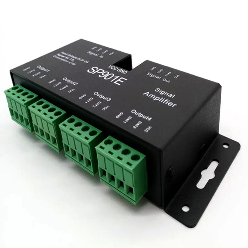 DC5-24V SP901E SPI output signal 4 control group LED Signal Amplifier controller for WS2811 SK6812 APA102 DMX512 strip module | Лампы и