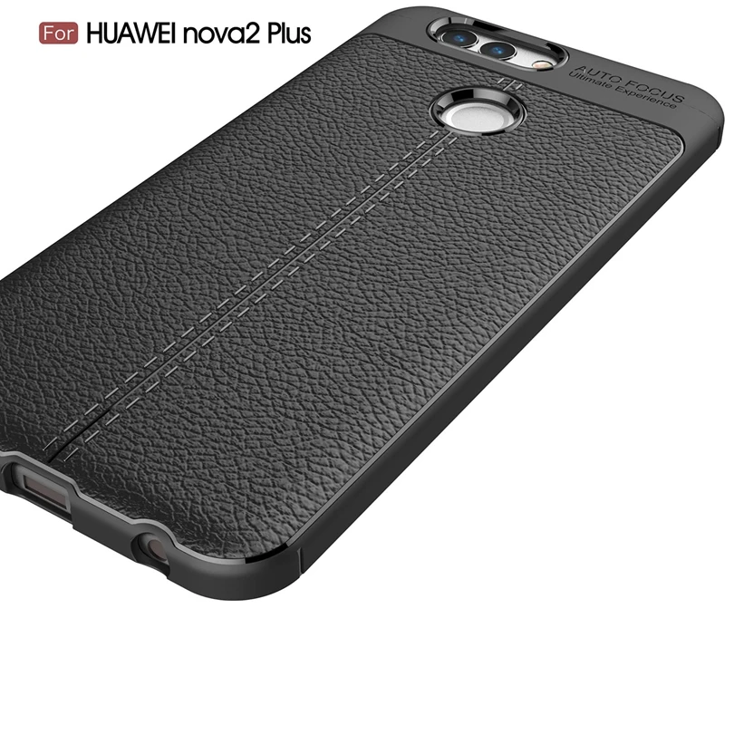 For Huawei Nova 2 Plus / BAC-AL00 5.5&quot Case Phone Back Protective Smartphone Soft Litchi striae Shockproof Cover Nova2 |