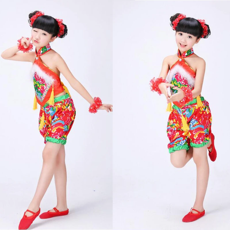 Детский традиционный костюм для китайских танцев Национальный танцевальный