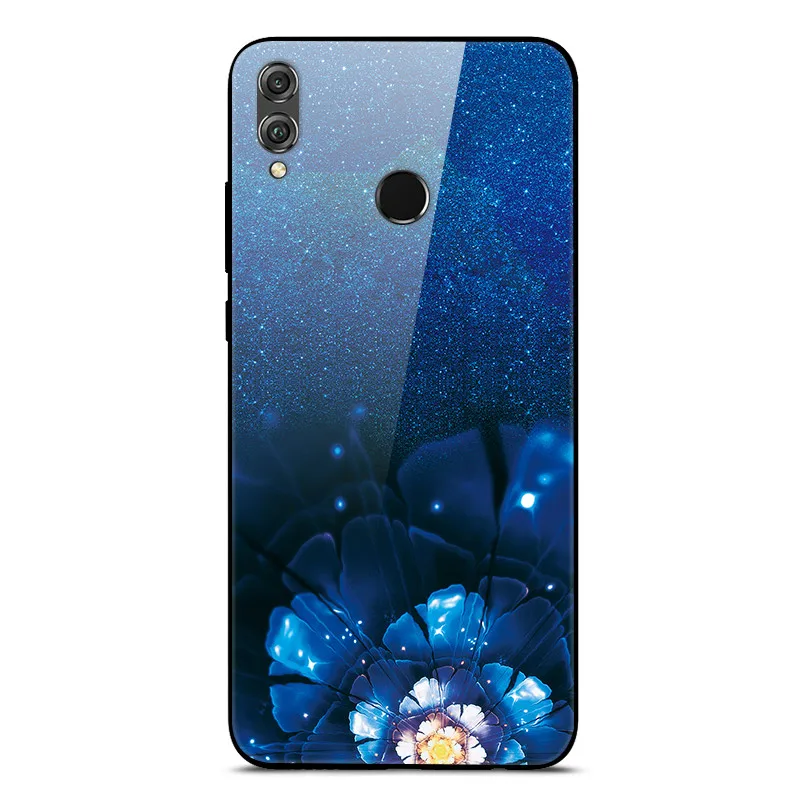 Чехол из закаленного стекла для huawei Honor 8X, чехол из жесткого поликарбоната, задняя крышка для телефона huawei Honor 8X, чехол, 8 X Honor8X, силиконовый бампер